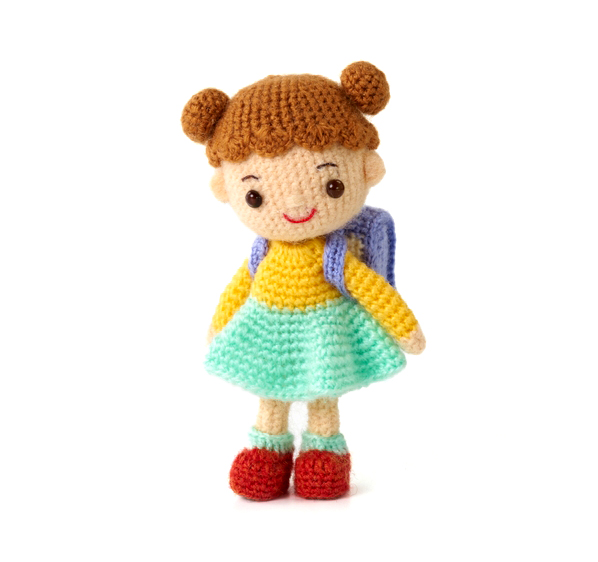 Picture of Handmade Crochet Schoolgirl Doll