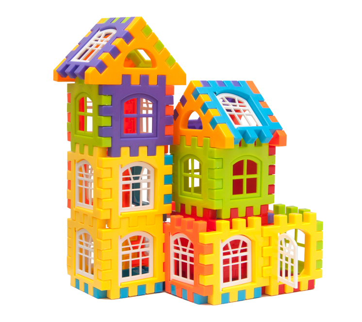 Picture of Colorful Interlocking House Building Blocks